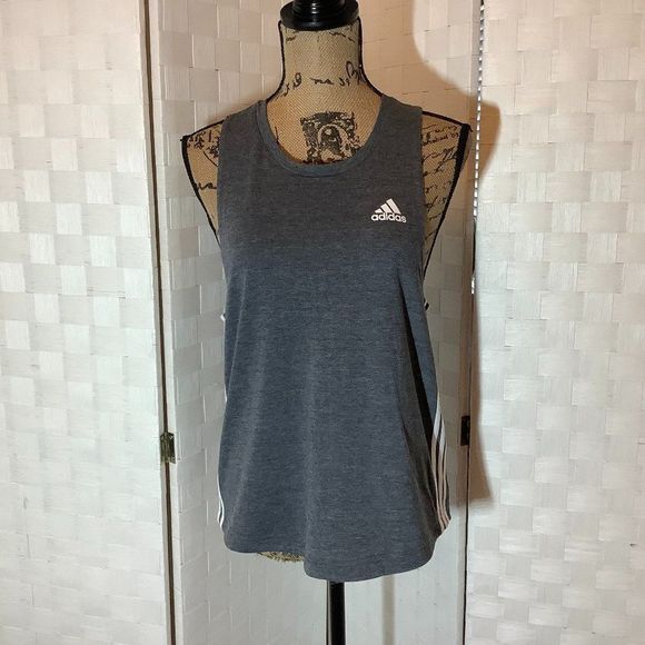 NWT adidas gray athletic tank top size medium - Picture 1 of 7